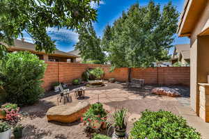 Fully enclosed yard with block wall and gates