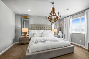 Bedroom featuring carpet floors,and recessed lighting