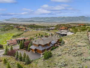 Bird's eye view of a mountain backdrop