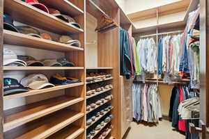 Spacious closet featuring carpet floors