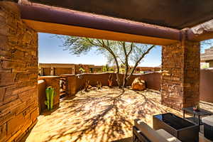 View of patio with outdoor lounge area