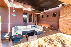 View of patio featuring an outdoor living space