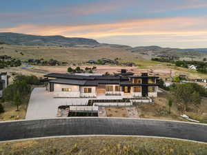 View of front of home with a mountain view