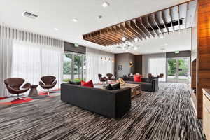 Common area with recessed lighting