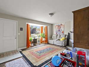 Living room featuring wood finished floors