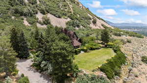 View of subject property with a mountainous background