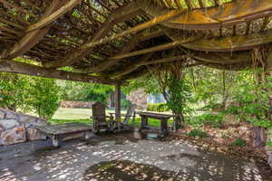 View of patio featuring a pergola
