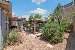 View of yard with a gazebo