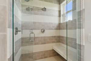 Bathroom featuring a stall shower