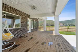 Deck with a mountain view
