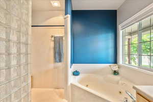 Primary Bathroom featuring a tub with jets