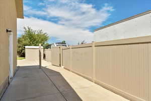 View of the removable gate post.