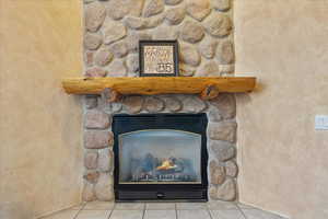 Detailed view of a fireplace