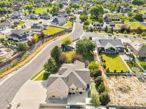 Aerial perspective of suburban area