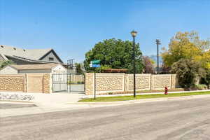 Back gate entrance to property and view coming around to the south east