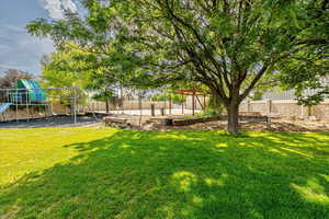 View of yard with a playground