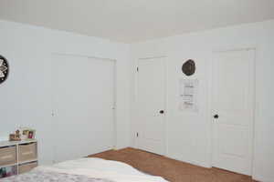 Bedroom featuring carpet
