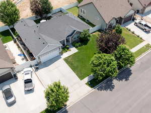 Aerial view of residential area