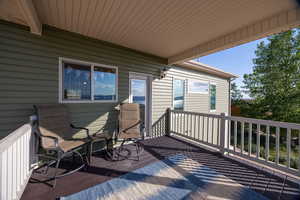 View of wooden deck