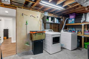 Laundry room with separate washer and dryer