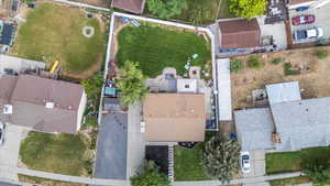 Aerial perspective of suburban area