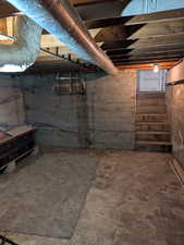 View of unfinished below grade area