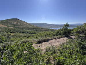 Mountain view with a nearby body of water