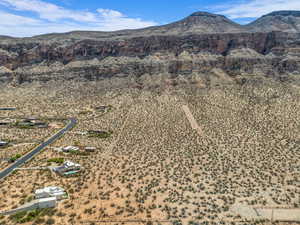 Mountain view featuring a desert landscape. Looking East