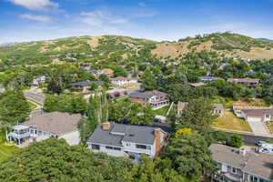 Aerial view of residential area