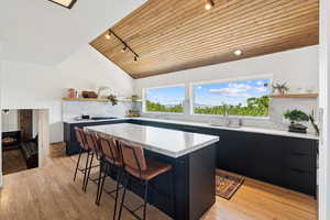 Stunning remodeled kitchen featuring Carrara marble countertops