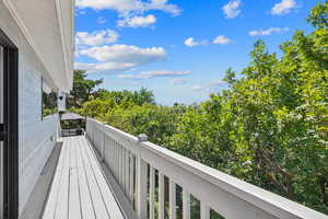 Balcony with valley views
