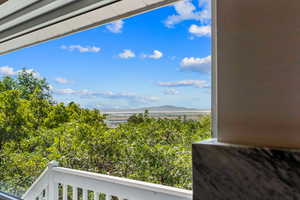 Balcony with valley views