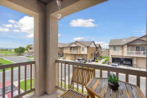 Balcony featuring a residential view