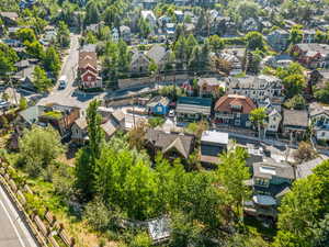 Aerial view of residential area
