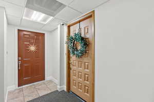 Property entrance featuring a surveillance system