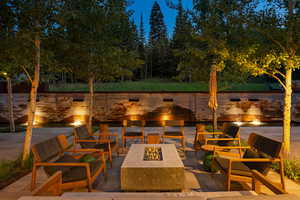 View of patio / terrace with a fire pit