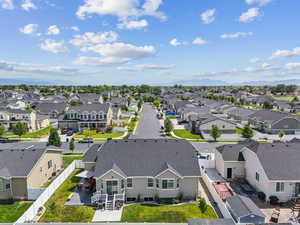 Aerial perspective of suburban area