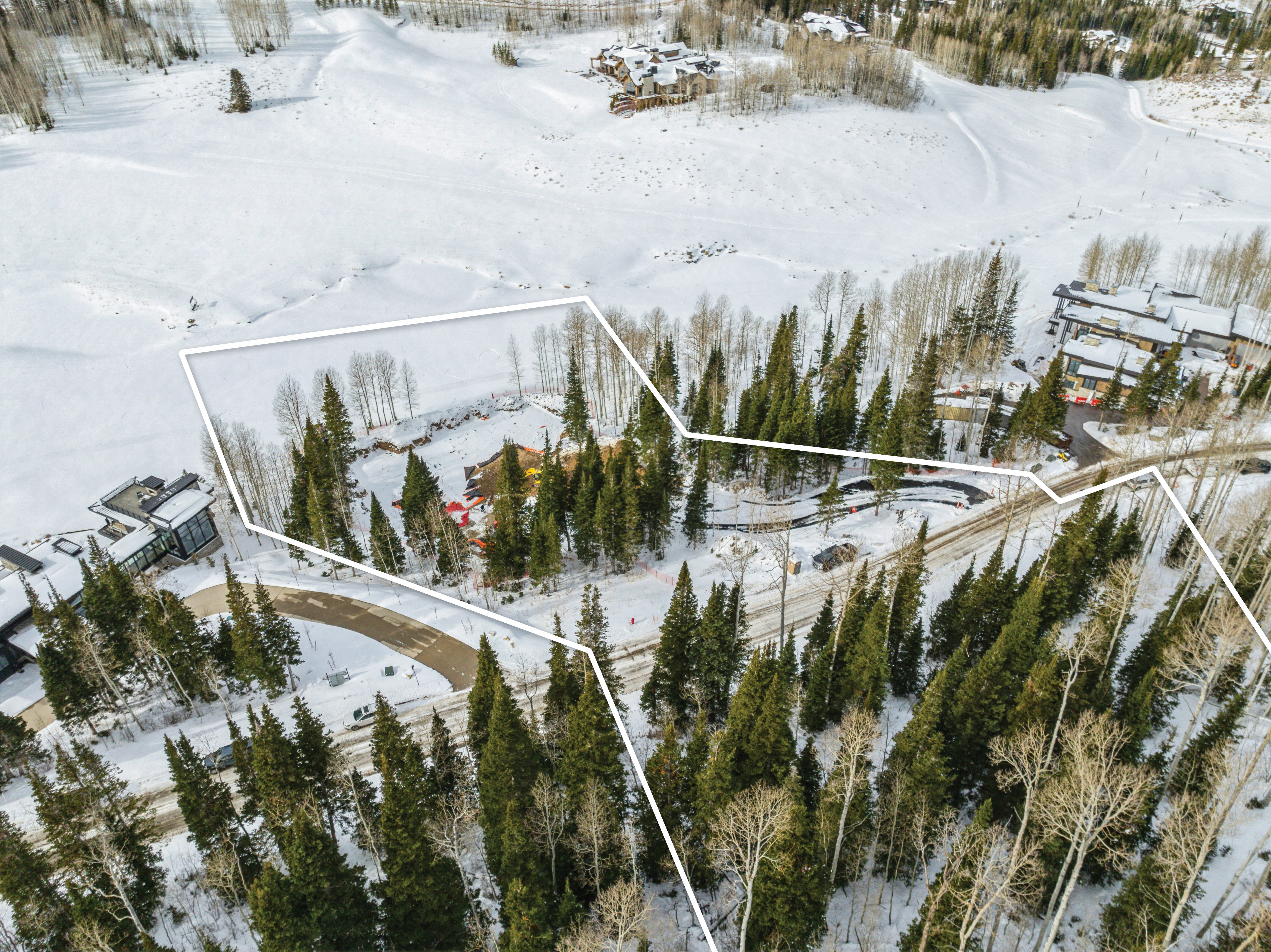 View of snowy aerial view