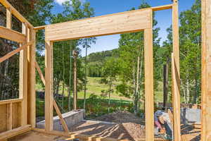 Entryway with a view of trees