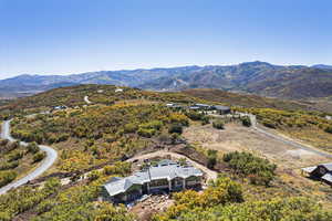 Aerial view of a mountainous background