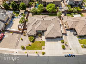 Aerial view of residential area