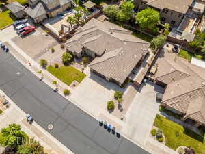 Aerial perspective of suburban area