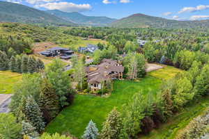 Bird's eye view of a mountain backdrop