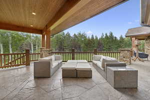 View of patio featuring outdoor lounge area