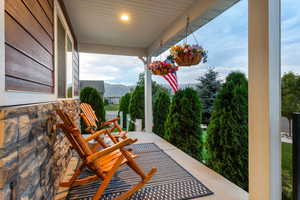 Porch with a mountain view