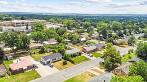 Aerial view of residential area