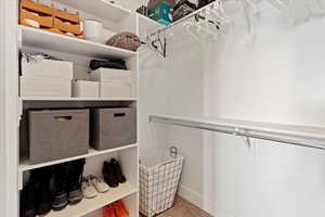 View of walk in closet