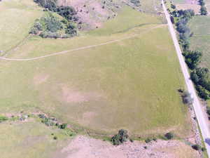 Aerial overview of property's location with rural landscape