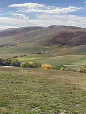 View of mountain background with rural landscape
