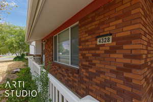 View of home's exterior with brick siding